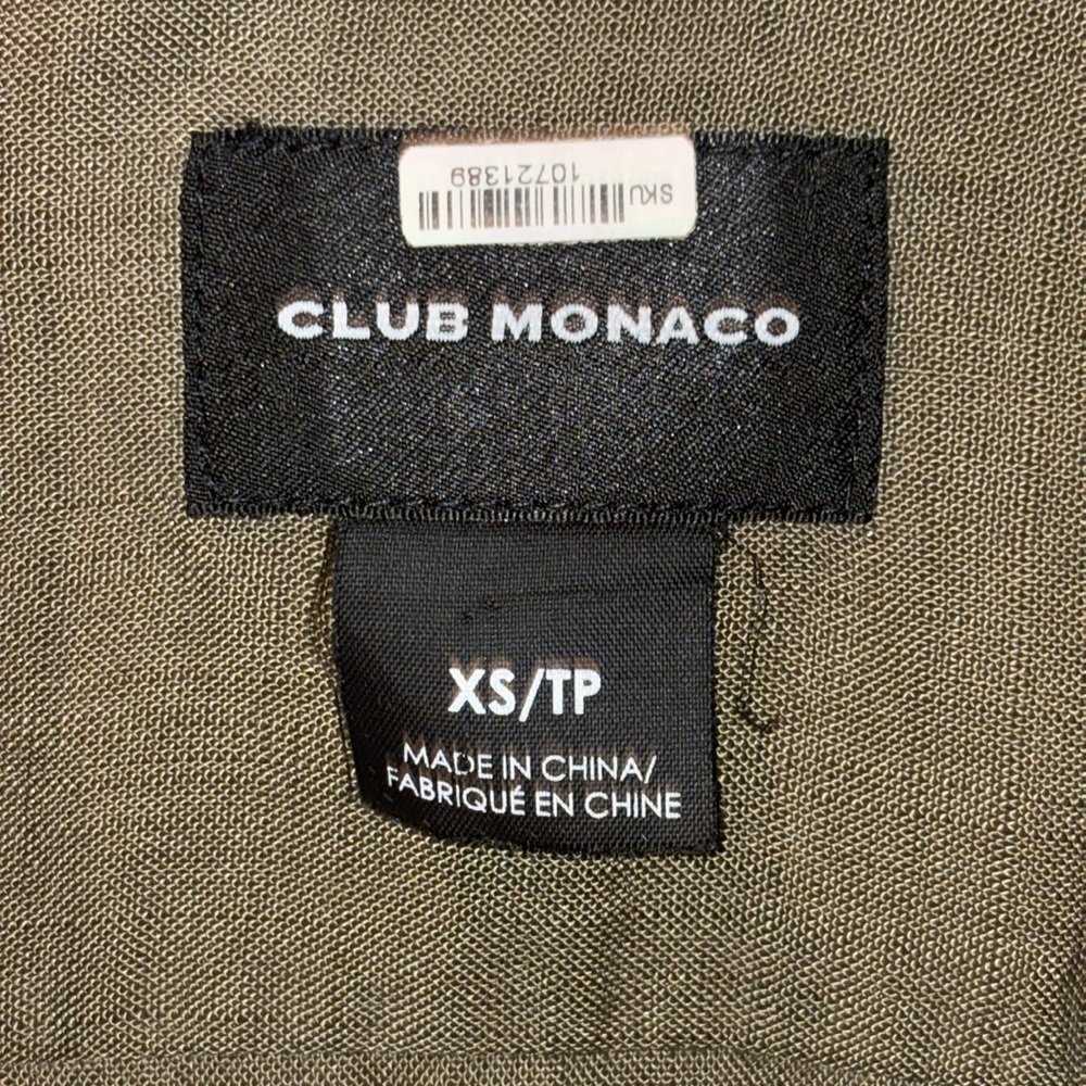 Club Monaco Darby Tencel Utility Shirt Jacket Size XS Olive Green - Picture 10 of 14